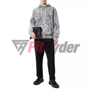 Sudaderas con capucha desteñidas vintage forradas de peso pesado para hombres, sudaderas con capucha transpirables de secado rápido de color y tamaño personalizados para hombres - Product Image 3