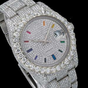 High Quality Diamond Inspired <b>Watch</b> for Men <b>Waterproof</b> Stylish Fashion Fully Iced Out Diamond <b>Watch</b> Supplier - Product Image 2
