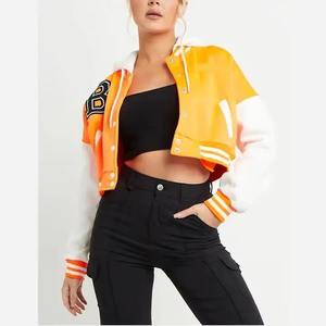 Vestes en jean de style baseball pour femmes en gros, veste de style varsity en satin, vêtements d'extérieur personnalisés, coton respirant, vestes varsity - Product Image 5