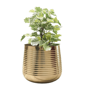 กระถางโลหะทรงเกลียวสีทองพร้อมกระถางตกแต่งระดับพรีเมียมสำหรับตกแต่งบ้านและสำนักงานที่ทันสมัย - Product Image 5