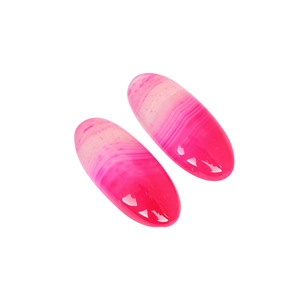 พลอยอาเกตสีชมพูขายส่ง คริสตัลบำบัดพลังงานเรกิ สำหรับแหวน ต่างหู พลอยรูปไข่ยาว ผู้ผลิตขายส่ง - Product Image 2