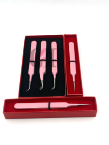 ที่หนีบขนตาแบบมืออาชีพ45องศาสีชมพูแบบใหม่อุปกรณ์เสริมความงามทำจากสแตนเลส - Product Image 2