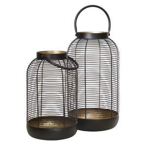 Metal Wire Diwali <b>Lantern</b> Candle Holder Set of 2 with Handle Stylish Home Decor Lighting Accessories for Diwali - Product Image 1