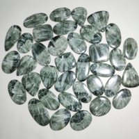 Collier en Cabochon de Séraphinite de Haute Qualité ASHU GEMS, Vente en Gros, Accessoires de Bijoux en Pierre Naturelle de Jade, Cristal et Agate, 37-53mm