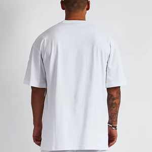 T-shirts à manches courtes à épaules tombantes personnalisés de haute qualité pour hommes en polyester/coton respirant et écologique en gros - Product Image 6