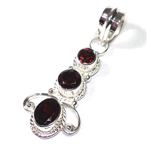 Colgante personalizable unisex de cuarzo ahumado natural y citrino, plata de ley 925 pura, hecho a mano, con tres piedras. - Product Image 2