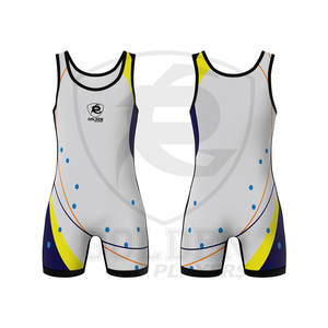 Singlets de lutte de couleur noir/blanc sublimés de marque à la mode de joueurs dorés Logo personnalisé OEM Singlets de lutte d'impression - Product Image 4
