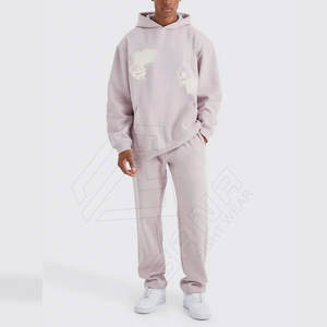 Custom <b>Plus</b> <b>Size</b> Men's Breathable Eco-Friendly 100% Cotton Lightweight <b>2</b>-<b>Piece</b> Jogging Suit for Summer Casual Hoodie <b>Pants</b> - Product Image 4