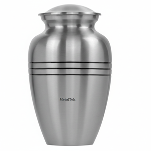 Urnes funéraires en métal aluminium, trois bandes, argent mat, pour cendres humaines, style classique, urnes funéraires décoratives, pots - Product Image 5