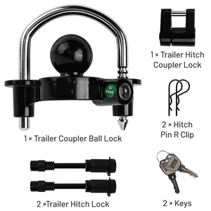 Juego de 4 piezas con kit de bloqueo de remolque, bloqueo de bola y la misma llave para pasadores de 5/8 y 1/2 pulgadas, herramienta de cerrajería para automóviles - Product Image 2