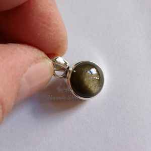925 Sterling Silver Handmade Pendant Gold Sheen Obsidian Gemstone Jewelry Natural Obsidian Number Pattern November <b>Gift</b> <b>for</b> <b>Her</b> - Product Image 5