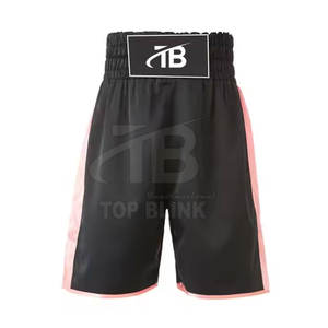 Pantalones cortos de boxeo estilo profesional 2025, ropa de entrenamiento de poliéster 100%, cierre de cintura elástica, logotipo personalizado, nombre, patrón sólido, estilo deportivo - Product Image 1