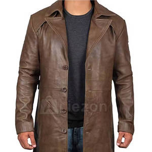 เสื้อโค้ทหนังเทียมสำหรับผู้ชายเสื้อโค้ทหนังสังเคราะห์ที่ให้ความอบอุ่นดีไซน์ทันสมัยสำหรับฤดูหนาว - Product Image 4