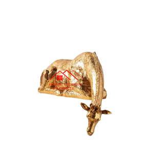 Decoración de mesa, pieza de exhibición de Metal para el hogar, Hotel, oficina, Decoración de mesa, diseño de hoja de fundición con acabado dorado - Product Image 5