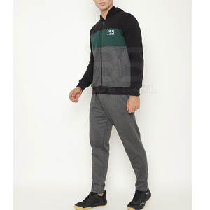 ชุดวอร์มลำลองสำหรับผู้ชายภายในมีขนนุ่มและโลโก้ตัวหนาแต่งรายละเอียดบนแจ็คเก็ตสไตล์สตรีทแวร์ของผู้ชาย - Product Image 4