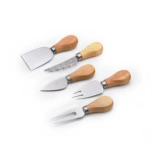5 Pieces Stainless steel Blade Cheese Knives <b>Set</b> With <b>Wooden</b> Handle Cheese Tool <b>Set</b> - Product Image 1