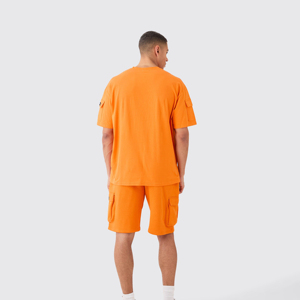 Ensemble de shorts en coton pour hommes, vêtements d'été 2025, ensemble t-shirt et shorts, tenues pour hommes, ensemble décontracté, ensemble double, respirant, personnalisé - Product Image 2