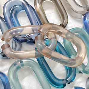 Cadena de Eslabones Gruesos de Resina Mate Multicolor, Piezas de Cadena Cubana Acrílica para Decoración de Paredes, Cadena de Eslabones Disponible en Todos los Colores - Product Image 3