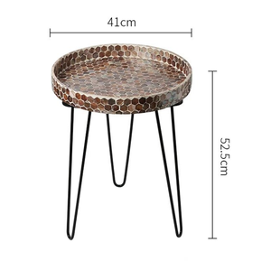 Plateau de table rond en nacre de haute qualité fabriqué à la main avec table d'appoint en métal du Vietnam - Product Image 2
