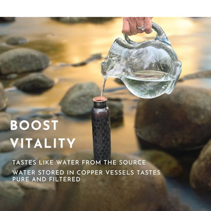 ขวดน้ำทองแดงโบราณรูปทรงเพชรสีดำรูปทรงค้อนออกแบบให้ดื่มโดยตรงน้ำทองแดงอายุรเวทสำหรับต้ม - Product Image 4