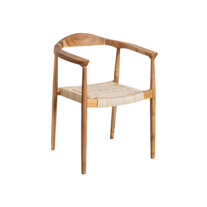 เก้าอี้ไม้สักและหวายสานเลานจ์ - Product Image 1