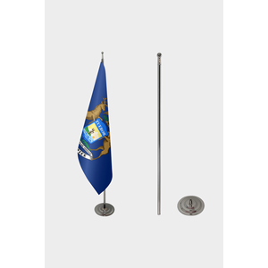Drapeau d'intérieur officiel du Michigan 3x5 pieds, style fanion, imprimé numériquement, en tissu nylon polyester avec mât en aluminium, drapeau de jardin - Product Image 2