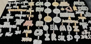 Mayorista directo India Nuevo Personalizado 925 Plata Personalizado Hip Hop Diamante Nombre Carta Collar Compromiso Aniversario - Product Image 6