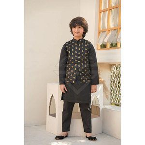<b>Kids</b> Kurta <b>Pajama</b> and Waistcoat Set <b>for</b> Festive Occasions Royal Style <b>Kids</b> Kurta <b>Pajama</b> with Handcrafted Waistcoat - Product Image 2