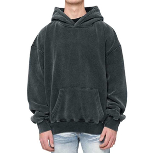 Fabricant de sweats à capuche Streetwear pour hommes fabriqué au Pakistan de haute qualité en noir délavé à l'acide pull confortable sweats à capuche pour hommes - Product Image 1