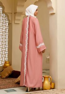 2025 fête conception islamique à la mode femmes Abaya respirant à manches longues robe musulmane grande taille prix de gros traditionnel - Product Image 3