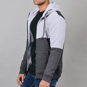Sweat à capuche zippé sur mesure de haute qualité, essentiels d'hiver, surdimensionné, en molleton lourd, imperméable, en coton mélangé, pour hommes - Product Image 3