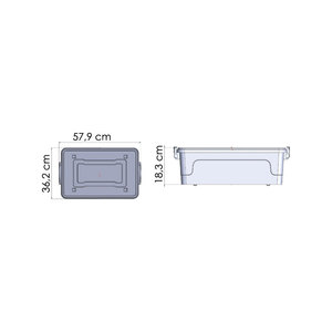 MIYAGO-Contenedor organizador de almacenamiento de plástico, duradero y versátil, caja y contenedor de almacenamiento de 25L, hecho en Turquía - Product Image 2