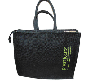 Bolsa de conferencia de oficina de yute impresa personalizada Hombro de patrón geométrico para eventos corporativos Ferias comerciales Promociones Logo Deal - Product Image 5
