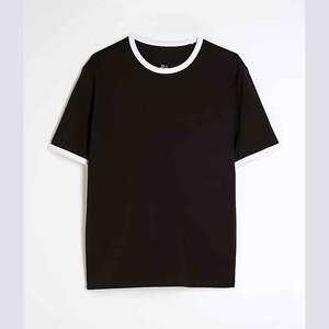 Venta al por mayor nuevas camisetas de verano para hombre de peso pesado cuello redondo 100% algodón 320GSM transpirable con mangas de bloqueo - Product Image 1