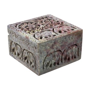 Hexagonal Shape Handmade Product <b>Top</b> Quality Design Soapstone Carving Box For Home Decoration Gifts Item - Product Image 5
