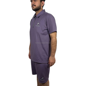 Conjuntos cómodos de camisetas y pantalones cortos para hombre, venta al por mayor, conjuntos cortos de verano personalizados para hombre, conjunto de verano para hombre de Color sólido de alta calidad - Product Image 3