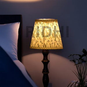 Abat-jour en coton fait main, écologique, imprimé à la main, bleu ciel, floral, Ridhi Luxury, pour éclairage décoratif d'intérieur - Product Image 6