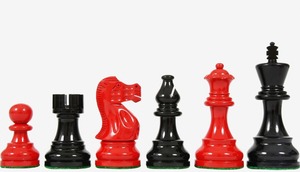 Pièces d'échecs classiques Smokey Staunton en bois de buis peint, taille de tournoi 3,8, à prix abordable - Product Image 6