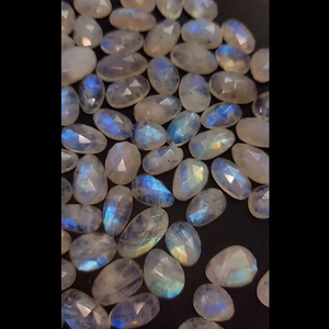 Cabujón de piedra lunar arcoíris Natural de alta calidad 13mm-21mm Oval Irregular 600 Cts Lot Rosecut Flat Back US $77 All High White Pink - Product Image 6
