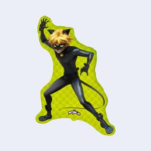Ballon en aluminium Miraculous Cat Noir 89x56cm, décoration de fête, lot de 2 - Product Image 1