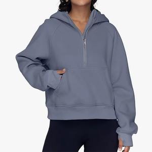 OEM <b>Women</b> <b>Turtleneck</b> Sweatshirts Quarter Zipper <b>Jumper</b> Custom logo Winter Clothing Fashion Casual Girl Clothing sweatshirt - Product Image 6