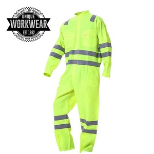 Combinaison ignifuge personnalisée haute visibilité en polyester, résistante aux flammes, pour l'industrie pétrolière et gazière, vêtements de travail certifiés CE, protection pour hommes - Product Image 1