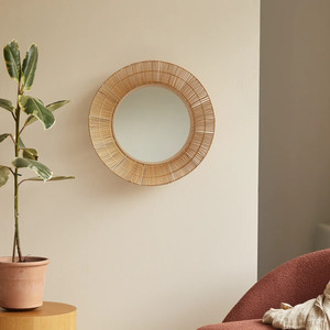 กระจกหวายธรรมชาติทรงกลมขนาดปรับแต่งได้มีเอกลักษณ์เฉพาะสำหรับแขวนตกแต่งหรือเป็นของขวัญ - Product Image 2