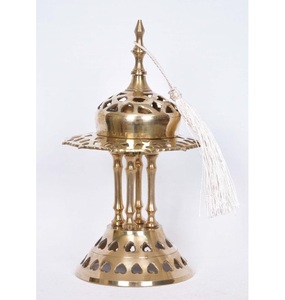 Brûleur d'encens doré artisanal en laiton royal avec couvercle de figurine d'abeille et découpe florale pour Makhbara & Bakhoor - Product Image 4