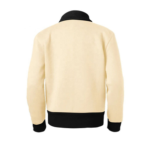 Chaqueta con cremallera de baloncesto de Color en blanco con logotipo personalizado de alta calidad 2024, chaqueta de invierno de bombardero de lana de algodón para hombre, servicio OEM - Product Image 2