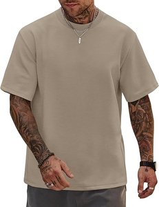 Mens Oversized Heavyweight 100% Cotton Crew <b>Neck</b> Summer Thick Tee Comfortable & Stylish Oversized T-Shirts for Men - Product Image 5
