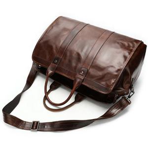 High Quality Waterproof Leather Duffle Bag for Men Real Leather Weekender Travelling Business <b>Briefcase</b> Travel Bags - Product Image 3
