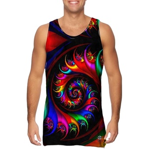 PUFFIN SPORTS High-End Custom Men's <b>Running</b> Tank Top <b>Singlet</b> Machine Embroidery Knitted 180g Anti-Pilling Polyester/Cotton Front - Product Image 1
