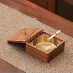Solid Rosewood <b>Ashtray</b> Classic Indoor and Outdoor Design with Stylish Cigars and Smoking Accessories - Product Image 6
