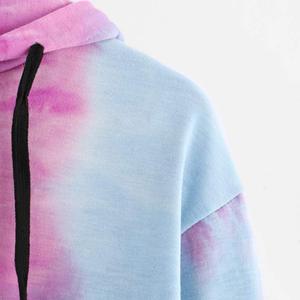 Haut court à capuche pour femme en molleton 100% coton biologique, écologique, streetwear, collection hiver, prix bas, vente chaude - Product Image 2